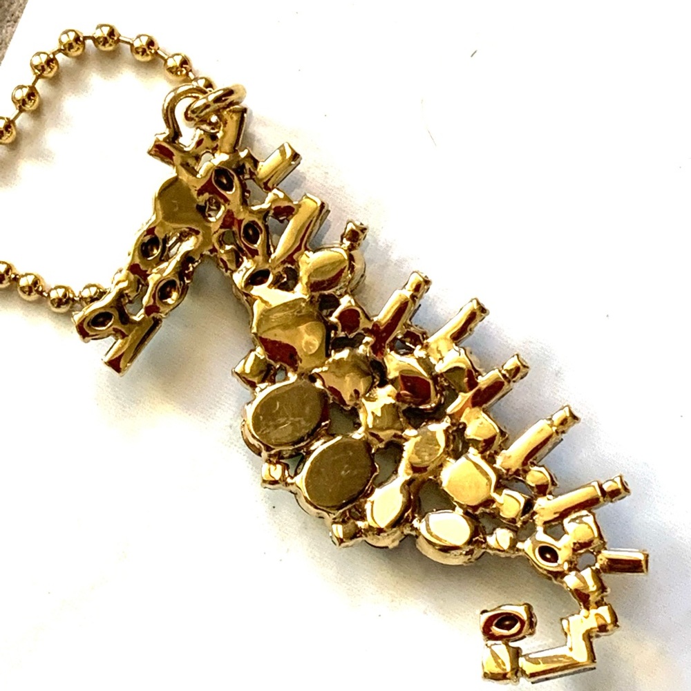 Coach multi-colored Seahorse necklace gold chain - Picture 3 of 5